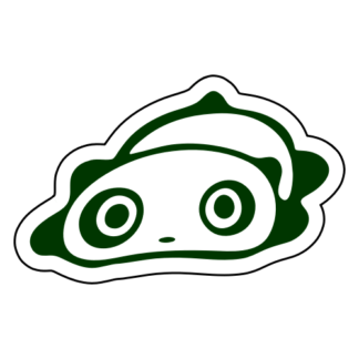Floppy Panda Sticker (Dark Green)